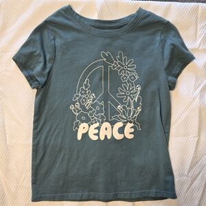 Cat & Jack Peace Floral Graphic Tee - Teal
